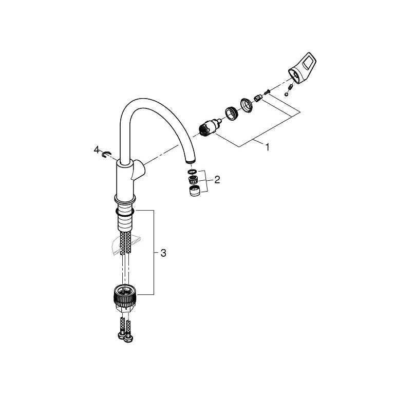 Grifo de cocina Grohe Bauloop extra alta