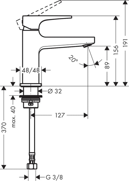 Grifería un agua Hansgrohe Metropol - Cromo