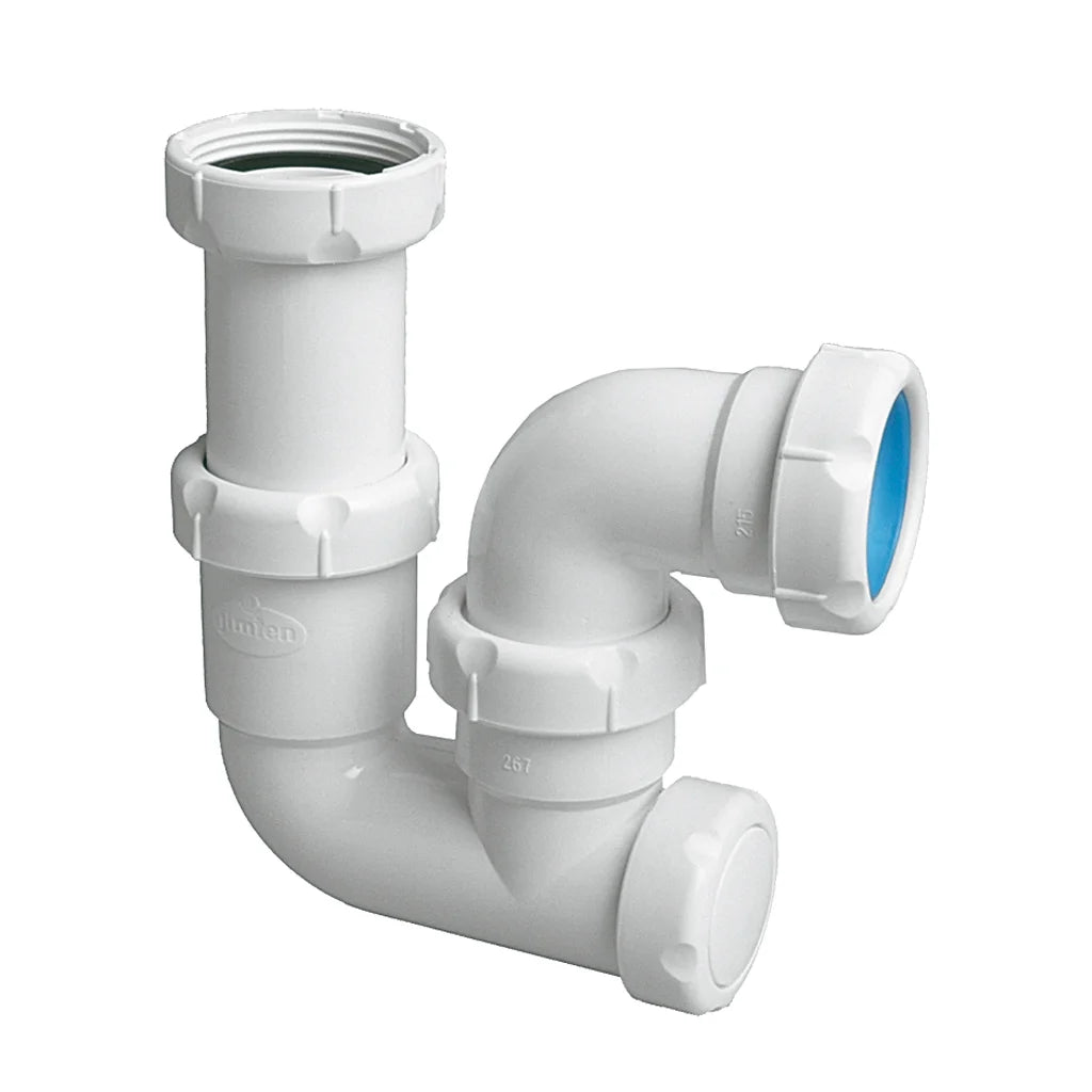 Sifón P/S horizontal Jimten lavabo/bidet 1/4" x 1/2" blanco Ø40mm S-156