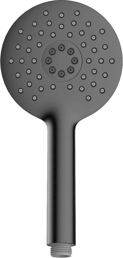 Columna de grifería para ducha monomando Stillo Hades gun metal rociador mural 2 vías Ø250mm maneral de 3 funciones con repisa
