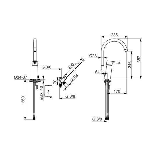 Keittiöhana Oras Optima 2839FN pkv, 3V, kromi [6219202] |