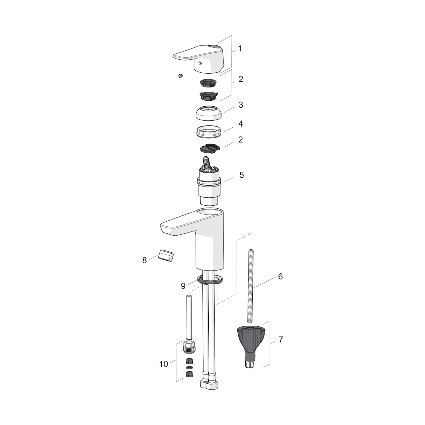 Oras Vega 1810FG basin tap - with eco button