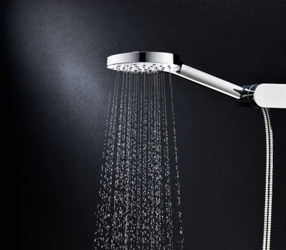 Columna de grifería para ducha termostático Stillo Hades apariencia acero inoxidable rociador mural 2 vías Ø250mm maneral de 3 funciones