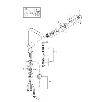 Grifo de cocina Grohe Minta extra alta monomando