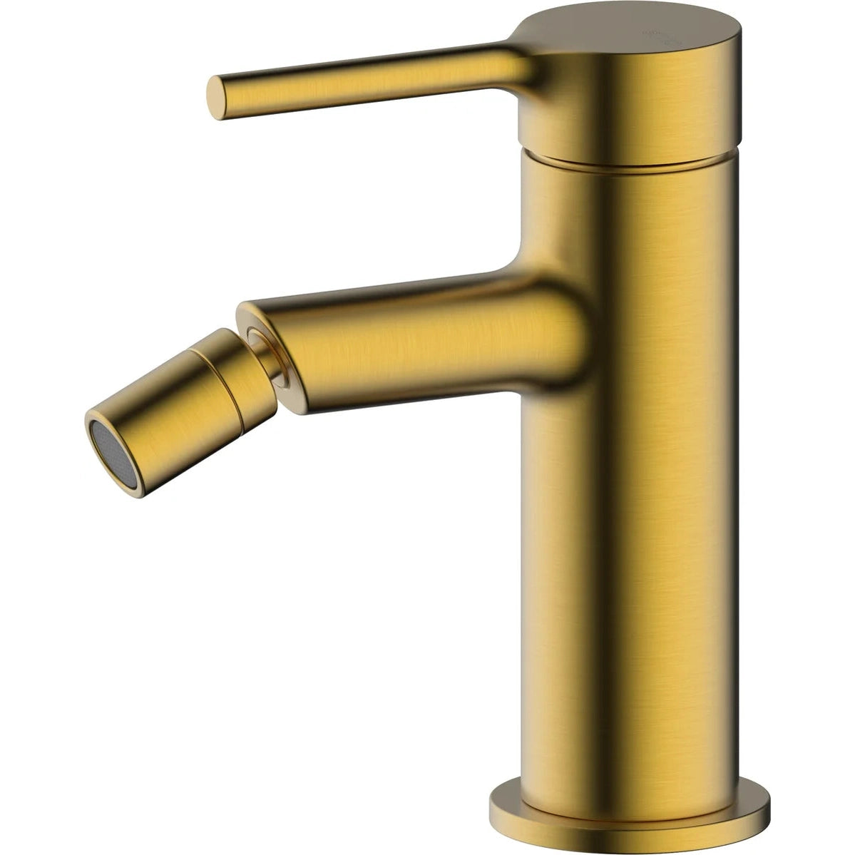 Grifo monomando para bidé Stillo Hades acabado oro brillante con boquilla orientable y diseño moderno elegante