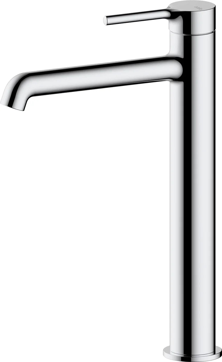 Grifo de lavabo extra alto Stillo Hades cromo con apertura en frío y aireador