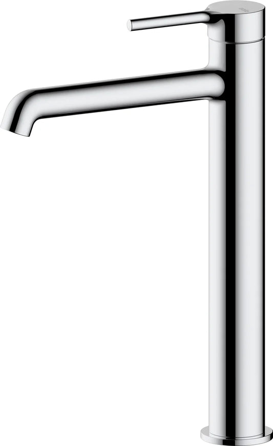 Grifo de lavabo extra alto Stillo Hades cromo con apertura en frío y aireador