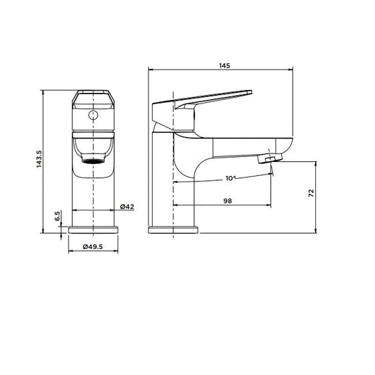 Grifo de lavabo Stillo Hera cromo con sistema Cold Open ahorro energético