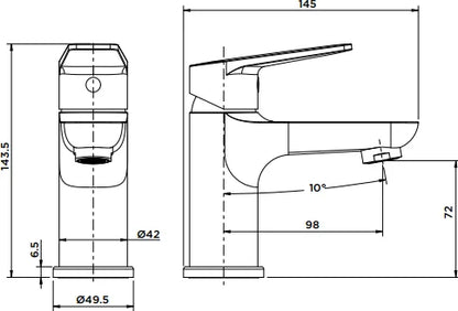 Grifo de lavabo extra alta Stillo Zeus negro mate con sistema Cold Open