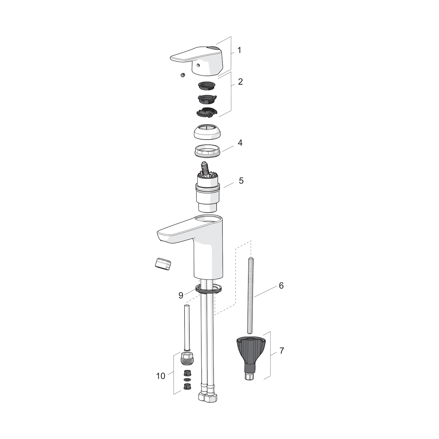 Grifo de lavabo Oras Vega 1810FG-33 Negro mate