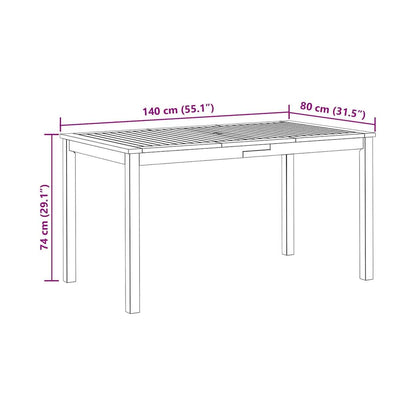 Mesa De Jardín Madera Maciza De Acacia