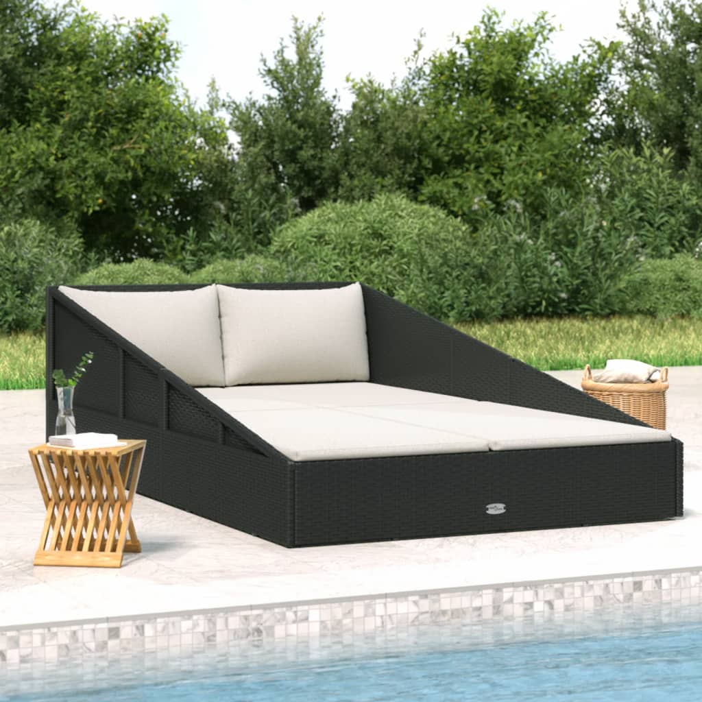 Tumbona Cama De Jardín Ratán Sintético 110X200 Cm
