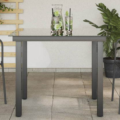 Mesa De Jardín De Aluminio Y Vidrio Negra 190X90X74 Cm