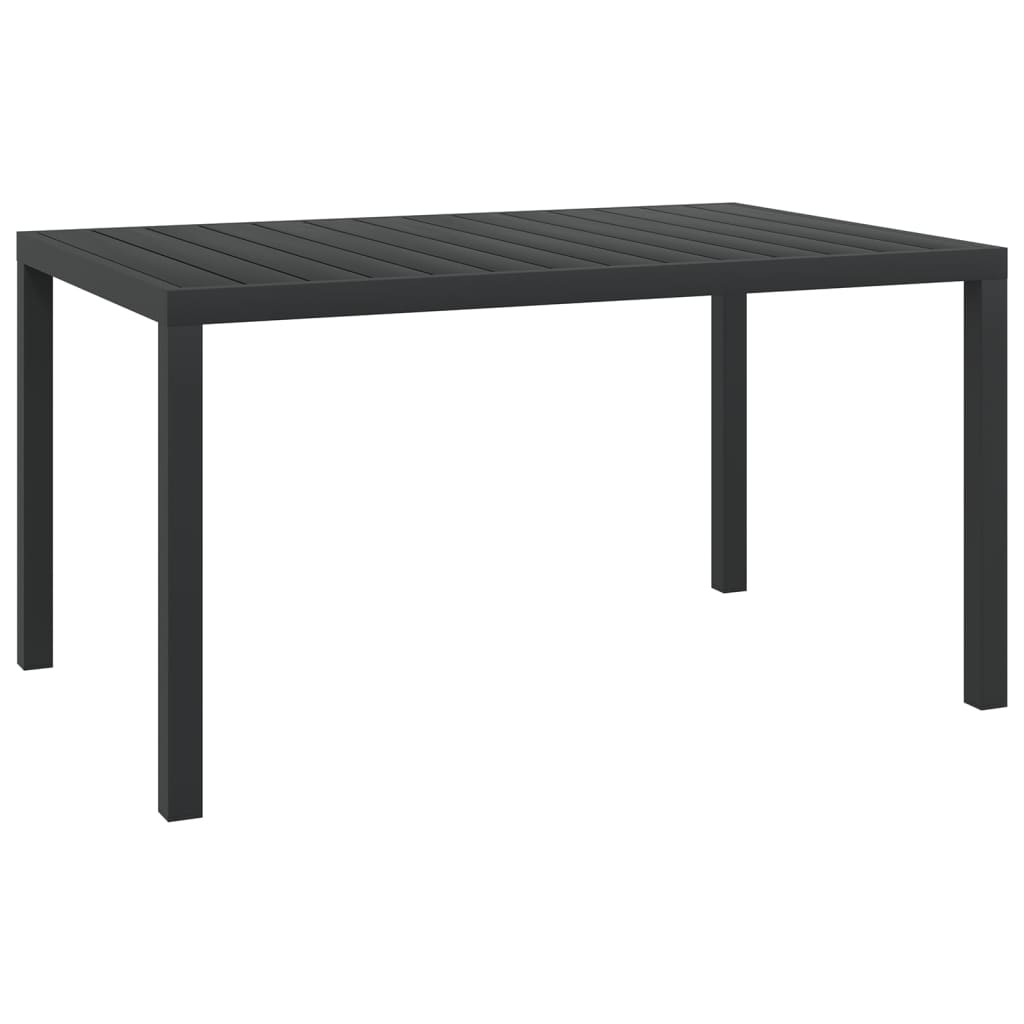 Mesa De Jardín De Aluminio Y Wpc Negra