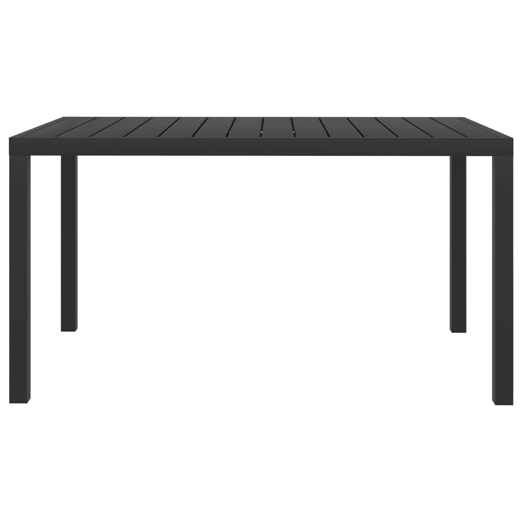 Mesa De Jardín De Aluminio Y Wpc Negra