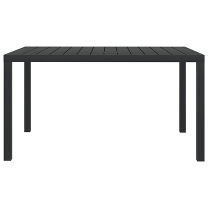 Mesa De Jardín De Aluminio Y Wpc Negra