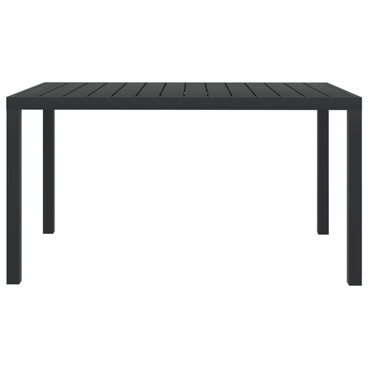 Mesa De Jardín De Aluminio Y Wpc Negra