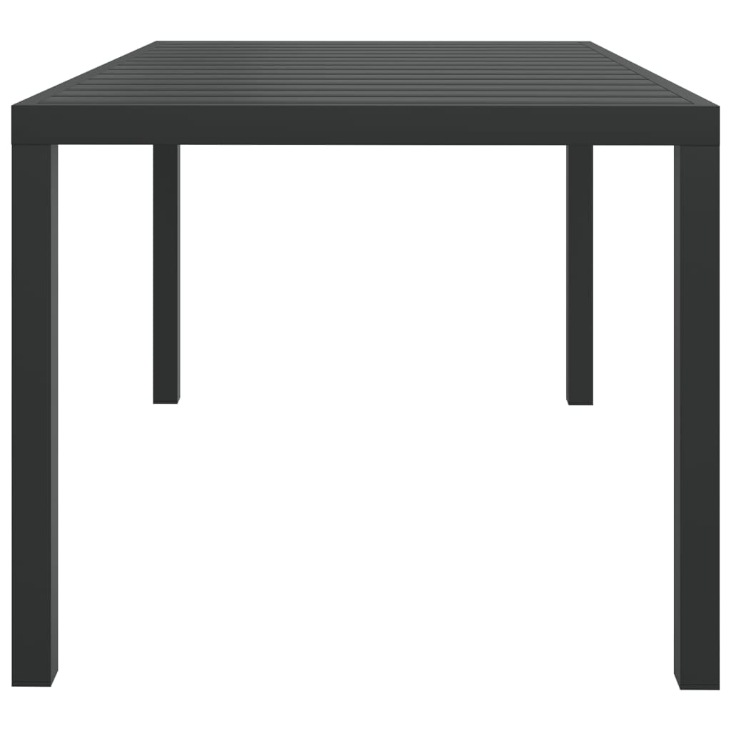 Mesa De Jardín De Aluminio Y Wpc Negra