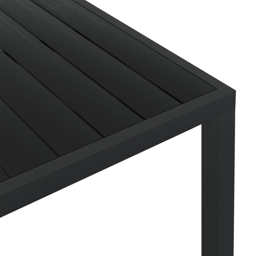 Mesa De Jardín De Aluminio Y Wpc Negra