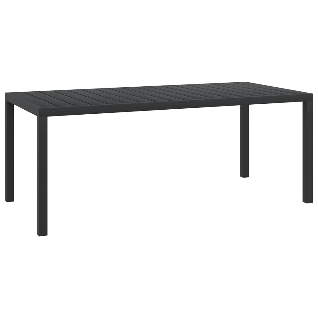Mesa De Jardín De Aluminio Y Wpc Negra