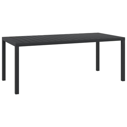 Mesa De Jardín De Aluminio Y Wpc Negra