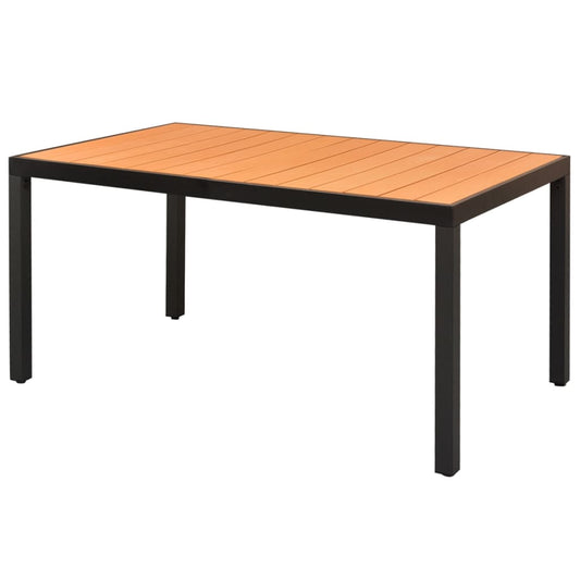 Mesa De Jardín De Aluminio Y Wpc Marrón 150X90X74 Cm