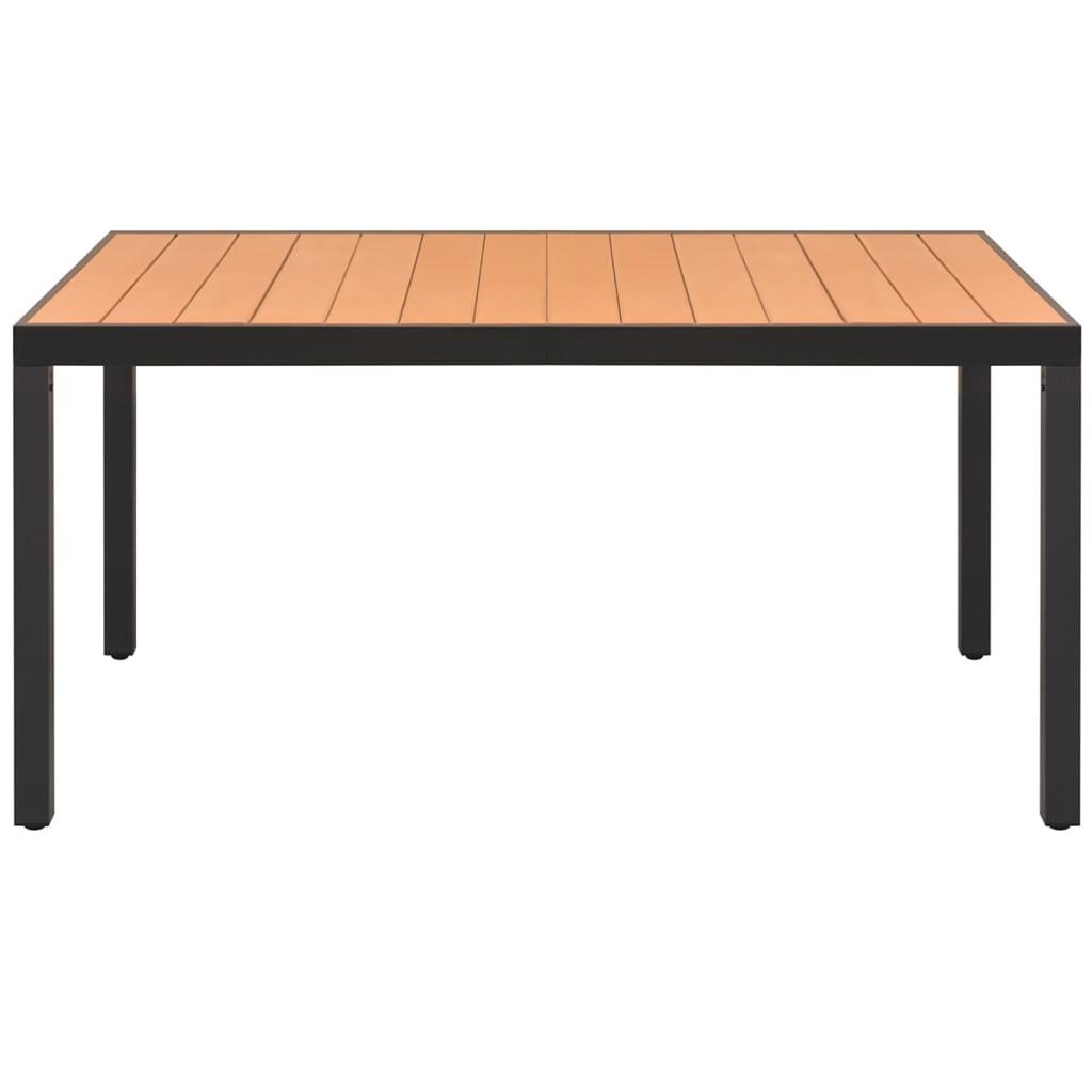Mesa De Jardín De Aluminio Y Wpc Marrón 150X90X74 Cm