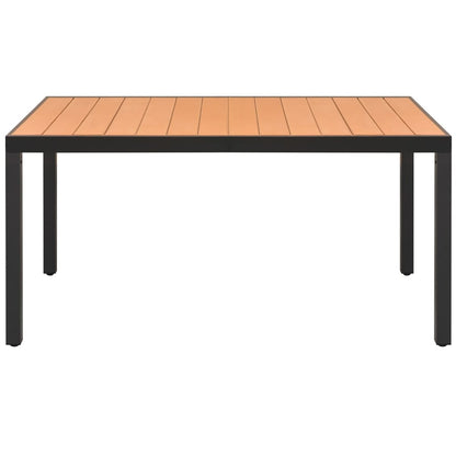 Mesa De Jardín De Aluminio Y Wpc Marrón 150X90X74 Cm