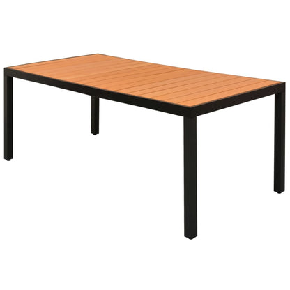 Mesa De Jardín De Aluminio Y Wpc 185X90X74 Cm