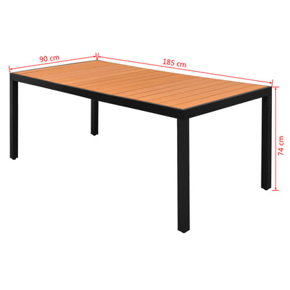 Mesa De Jardín De Aluminio Y Wpc 185X90X74 Cm