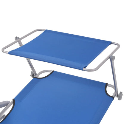 Tumbona Con Toldo De Acero Acero Azul