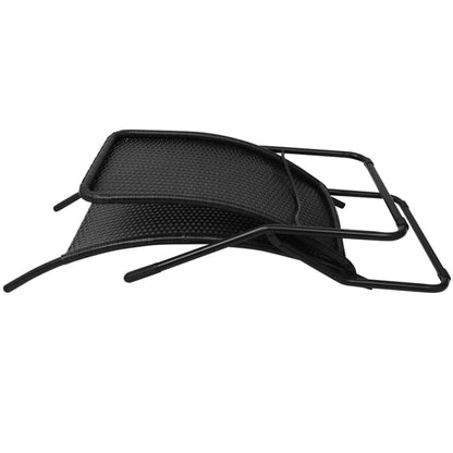 Tumbona Plegable De Ratán Sintético Negra