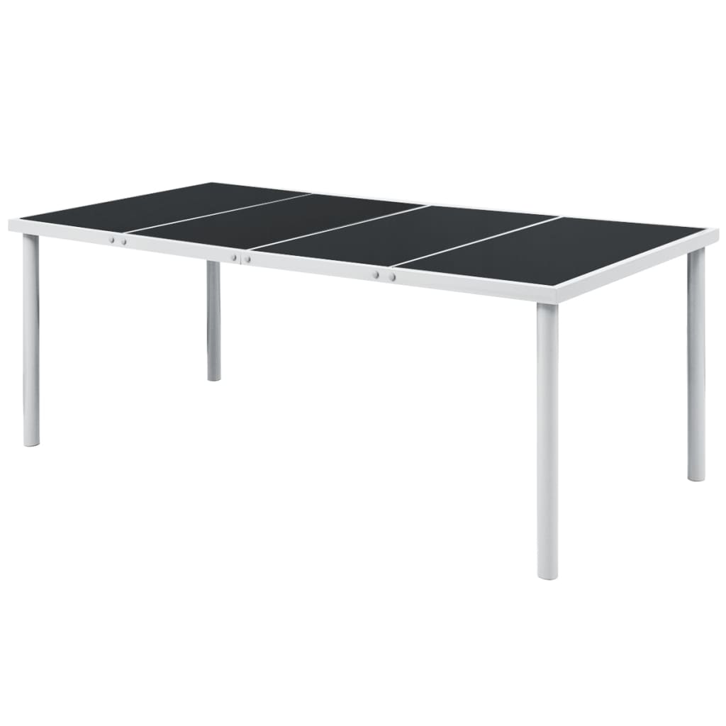 Mesa De Jardín De Acero Negra 190X90X74 Cm