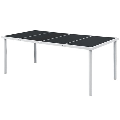 Mesa De Jardín De Acero Negra 190X90X74 Cm