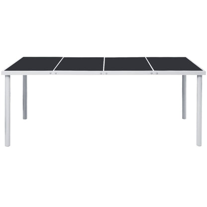 Mesa De Jardín De Acero Negra 190X90X74 Cm