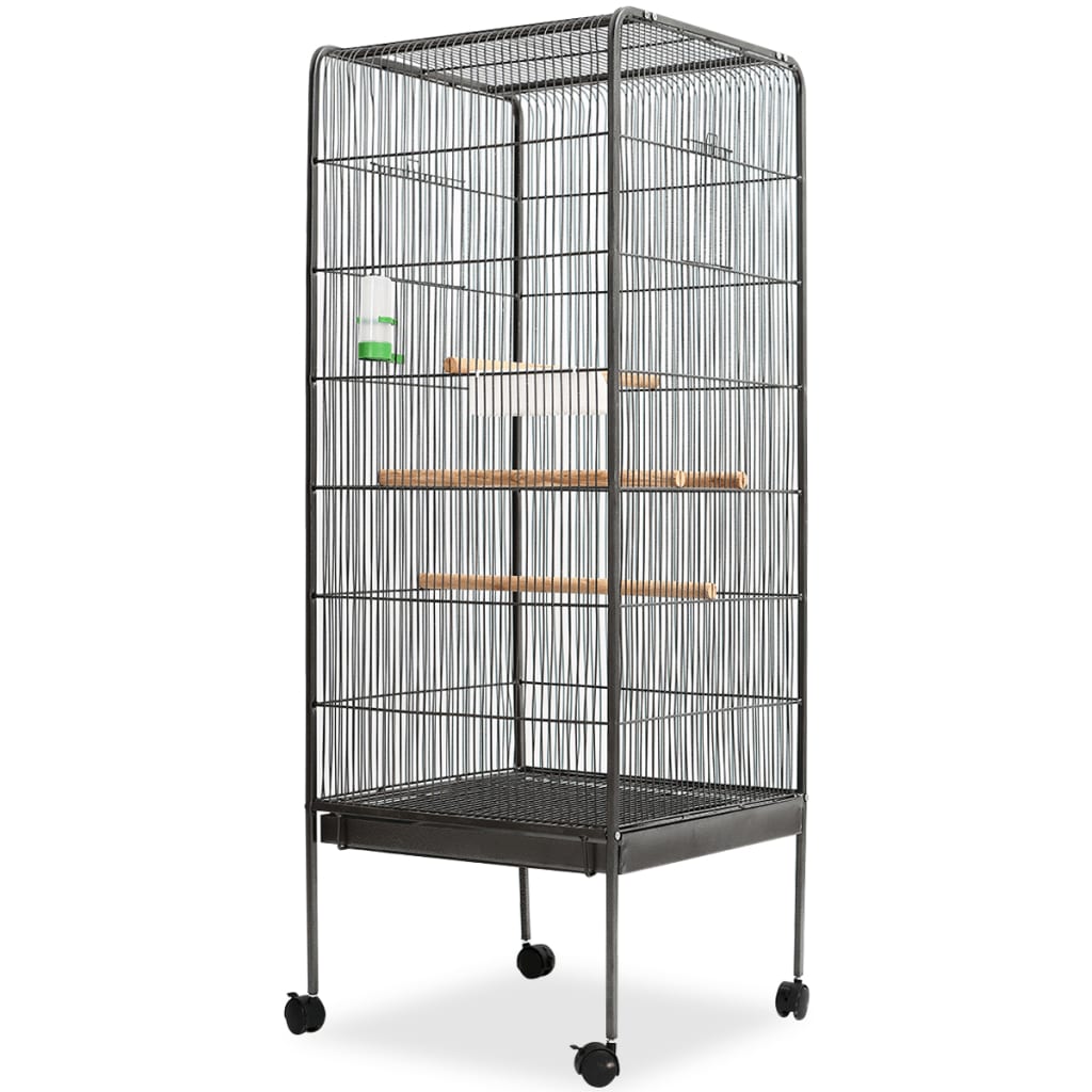 Jaula Para Pájaros Con Techo De Acero 54X54X146 Cm