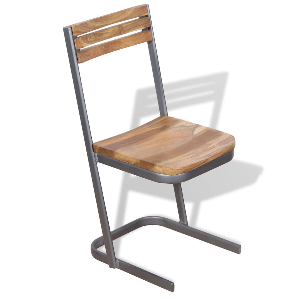 Sillas De Comedor 2 Uds Madera Maciza De Teca