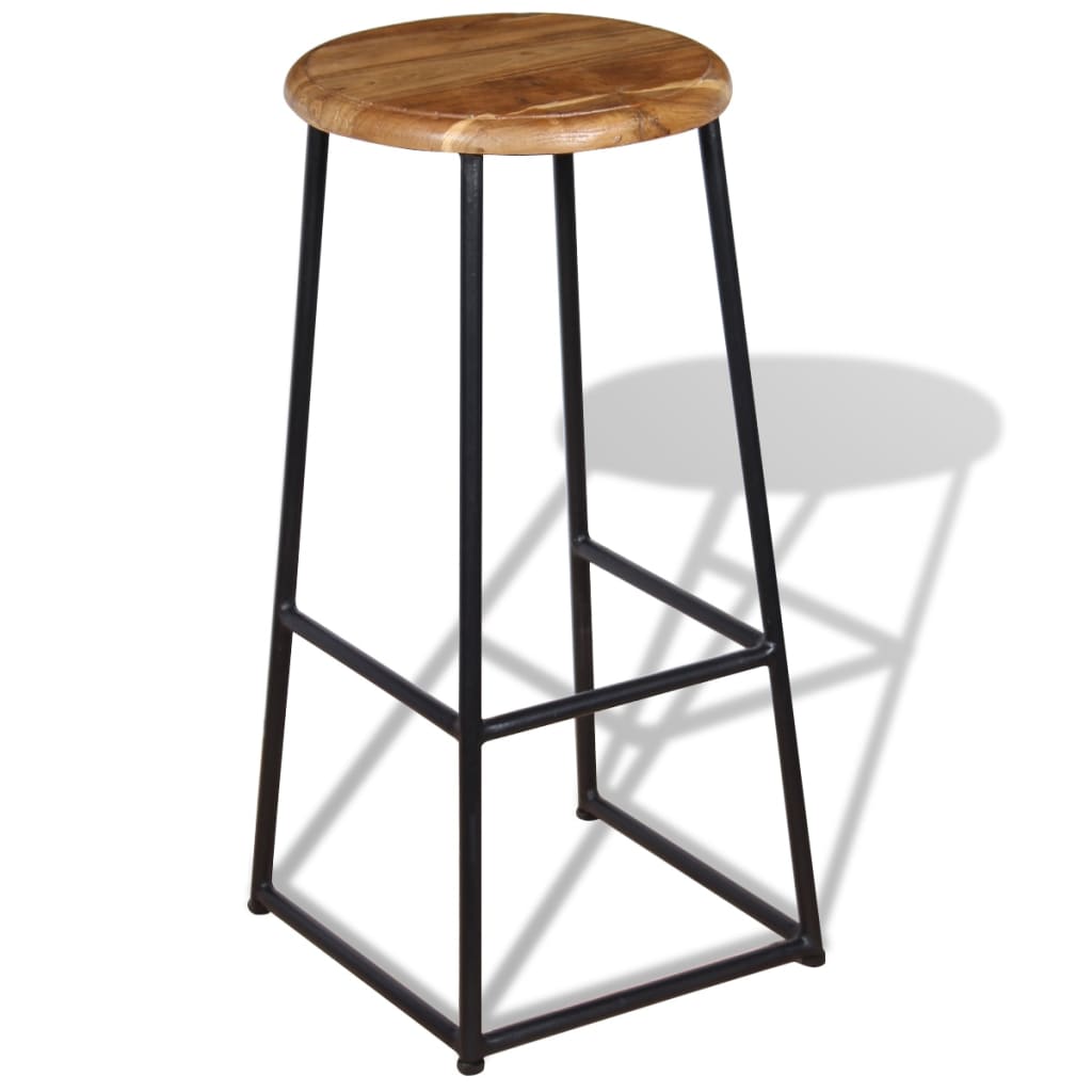 Taburetes De Barra De Cocina 2 Unidades Madera Maciza De Teca