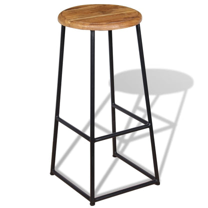 Taburetes De Barra De Cocina 2 Unidades Madera Maciza De Teca