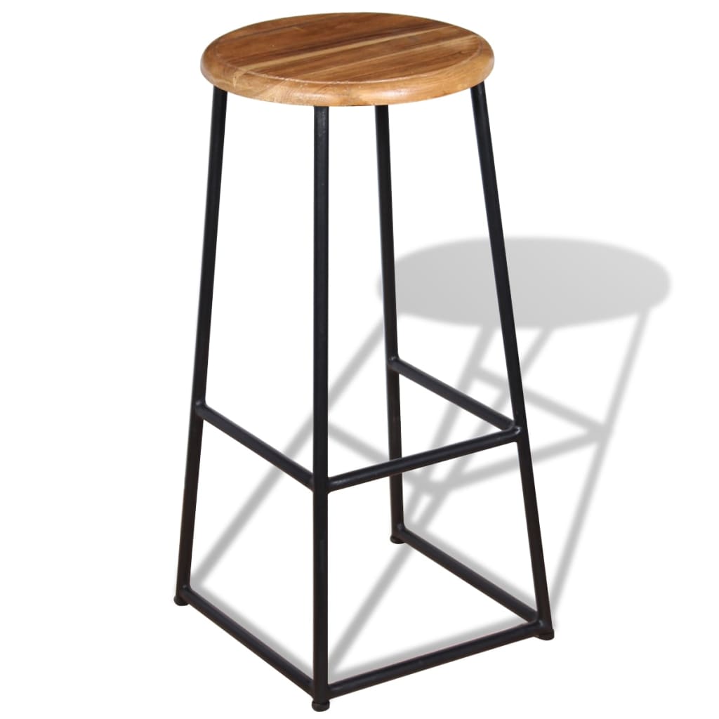 Taburetes De Barra De Cocina 2 Unidades Madera Maciza De Teca