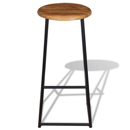 Taburetes De Barra De Cocina 2 Unidades Madera Maciza De Teca
