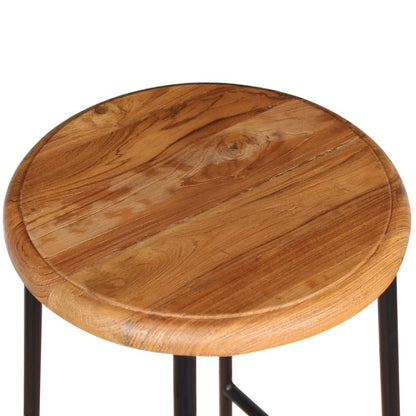 Taburetes De Barra De Cocina 2 Unidades Madera Maciza De Teca
