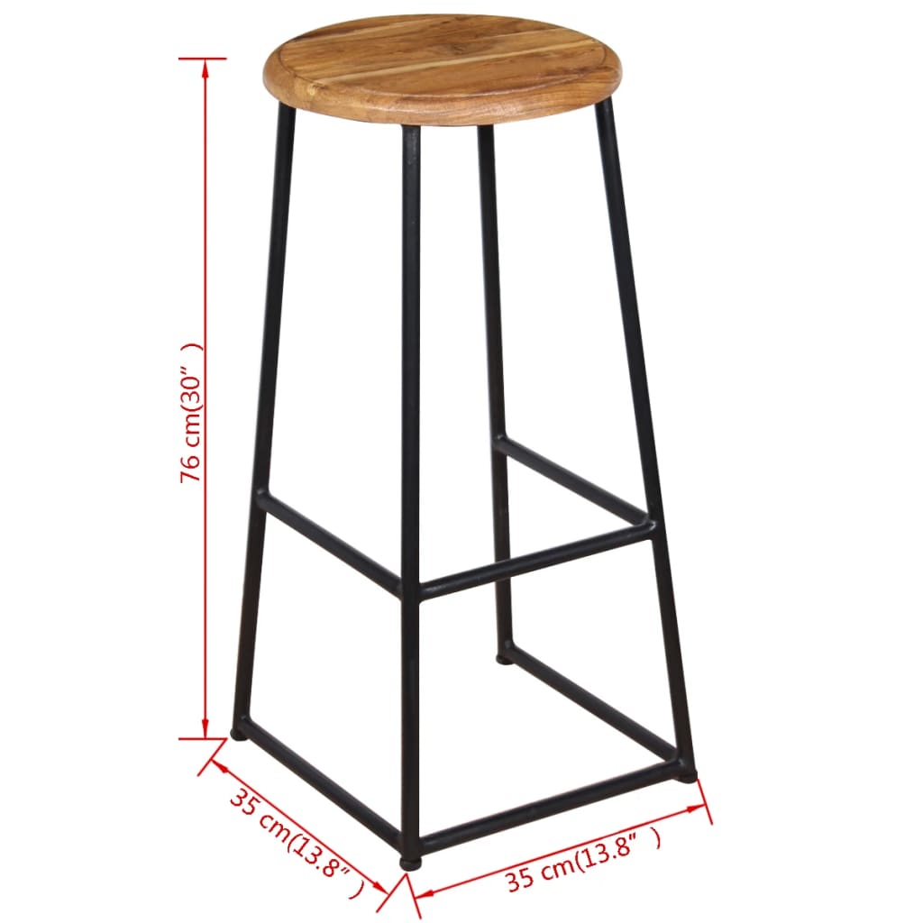 Taburetes De Barra De Cocina 2 Unidades Madera Maciza De Teca