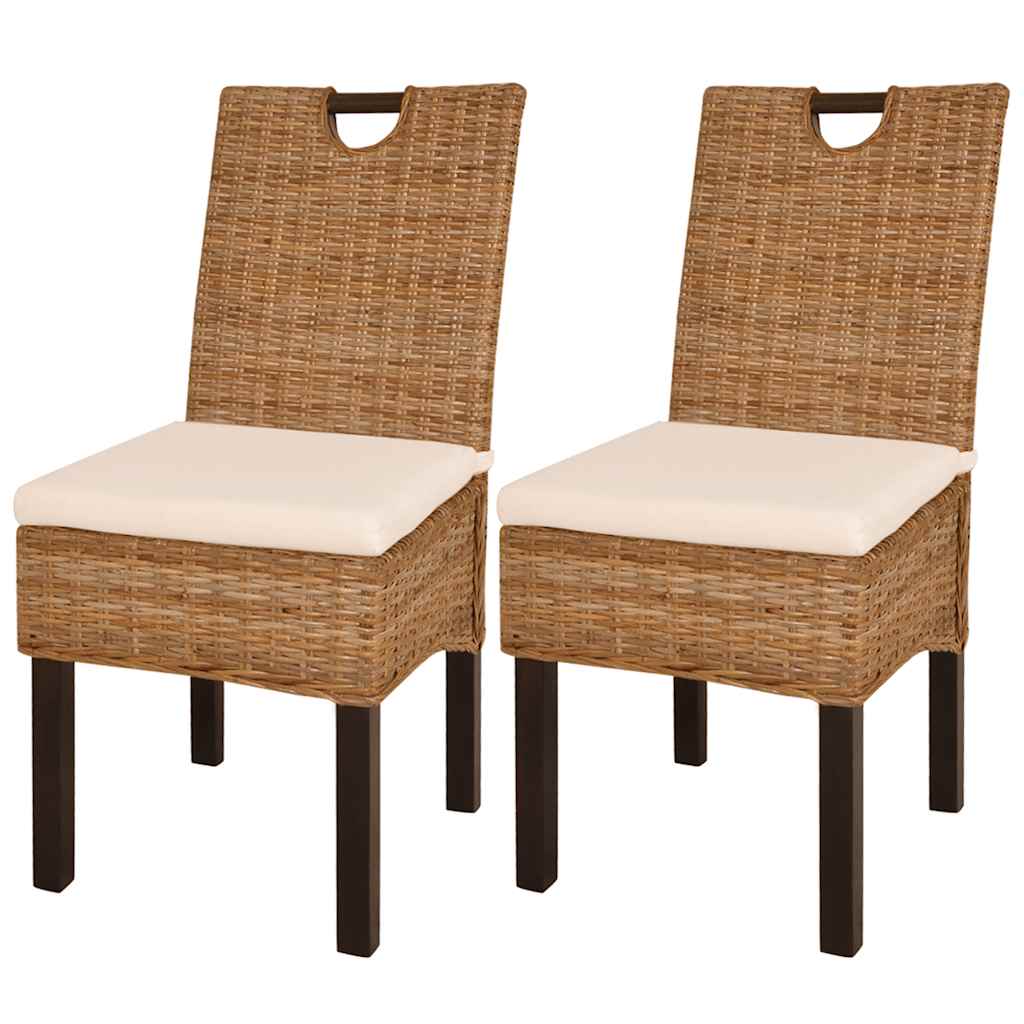 Sillas De Comedor 6 Unidades Ratán Kubu Madera De Mango