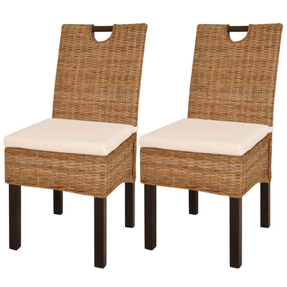 Sillas De Comedor 6 Unidades Ratán Kubu Madera De Mango