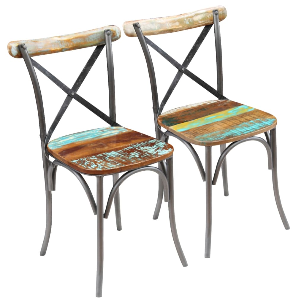 Sillas Con Respaldo Cruzado 4 Uds Madera Maciza De Mango Blanco