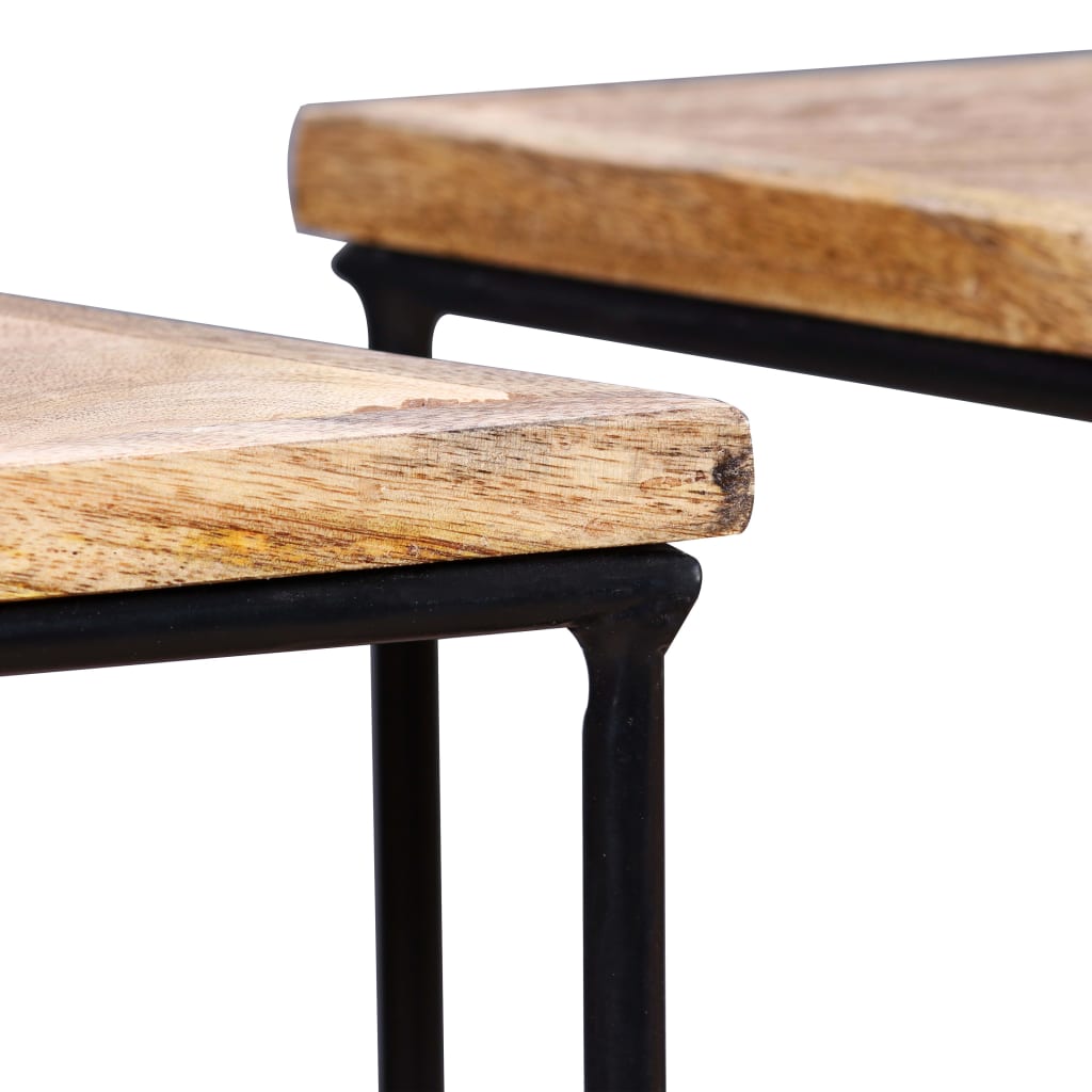 Mesa De Centro De Madera Maciza De Mango 56X48X40 Cm