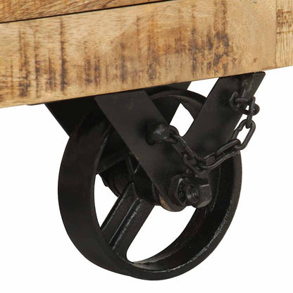 Mesa De Centro De Madera De Mango Rugosa 70X70X40 Cm
