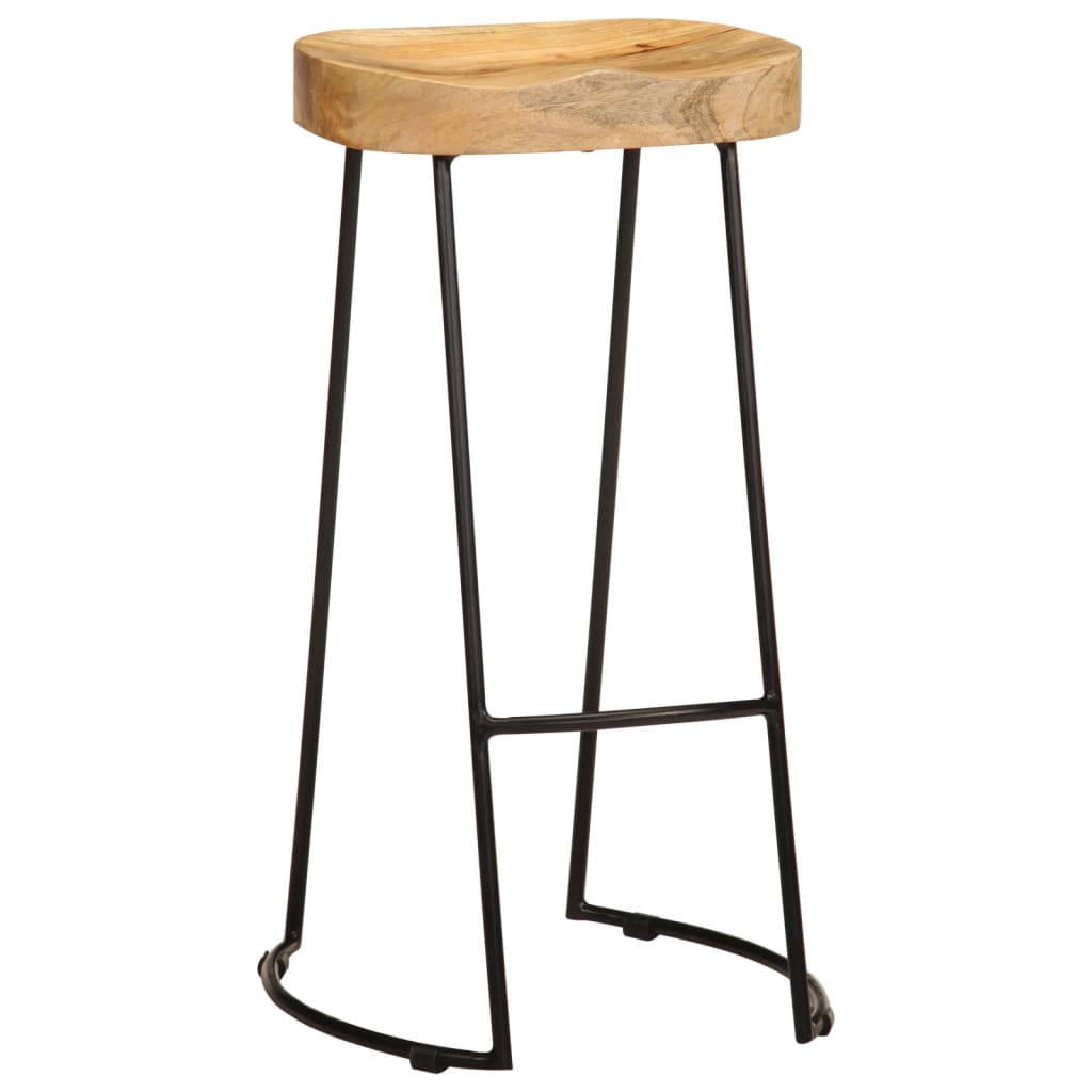 Taburetes De Barra De Cocina 2 Unidades Madera Maciza De Mango