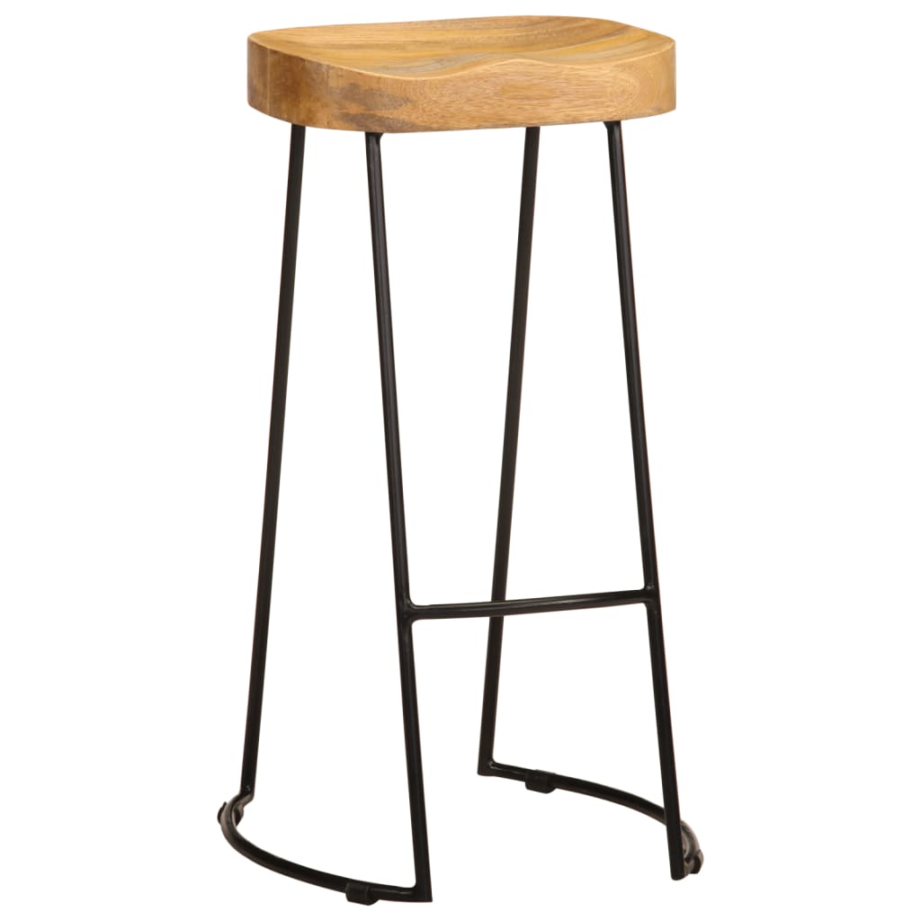 Taburetes De Barra De Cocina 2 Unidades Madera Maciza De Mango